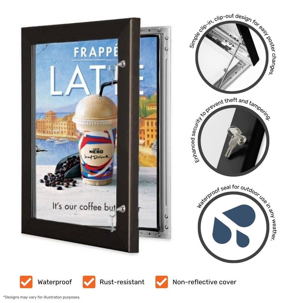 Lockable Picture Frame Frame For Poster A2 To A3 Premium Wooden Natural Poster Frame | Studio
