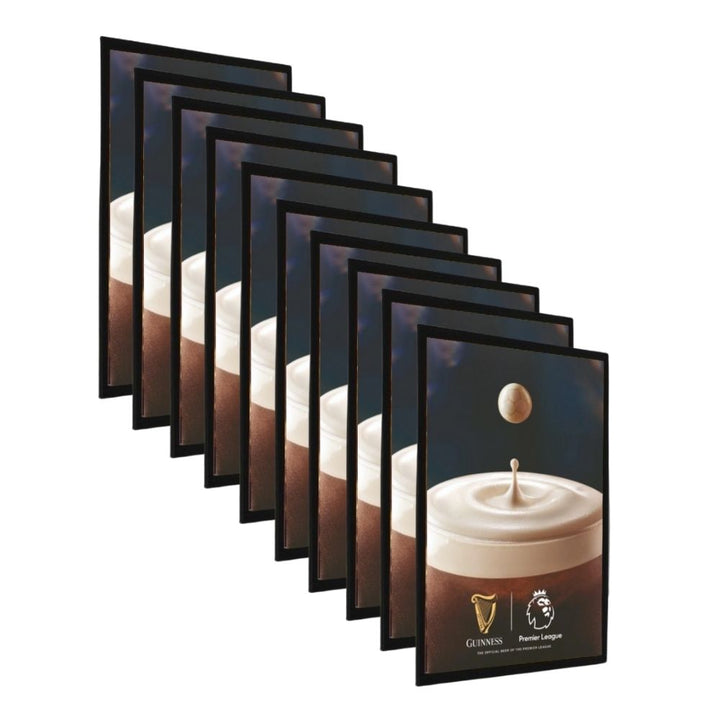 10-pack A1 black snap-close frames – mitred 25mm design for wall display in retail or office environments