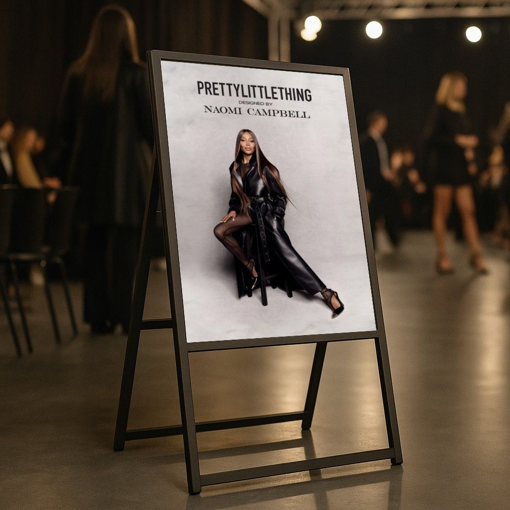 A1 black poster stand – modern one-sided outdoor display ideal for high-street signage