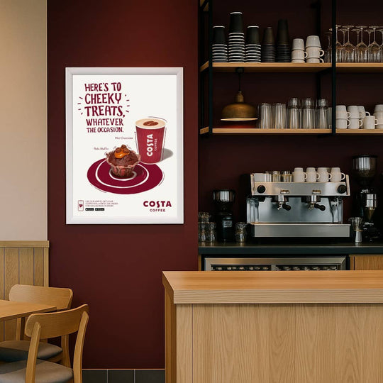 Pack of 10 A1 White Poster Snap Frame 25mm Mitred Frame With Wall Fixings