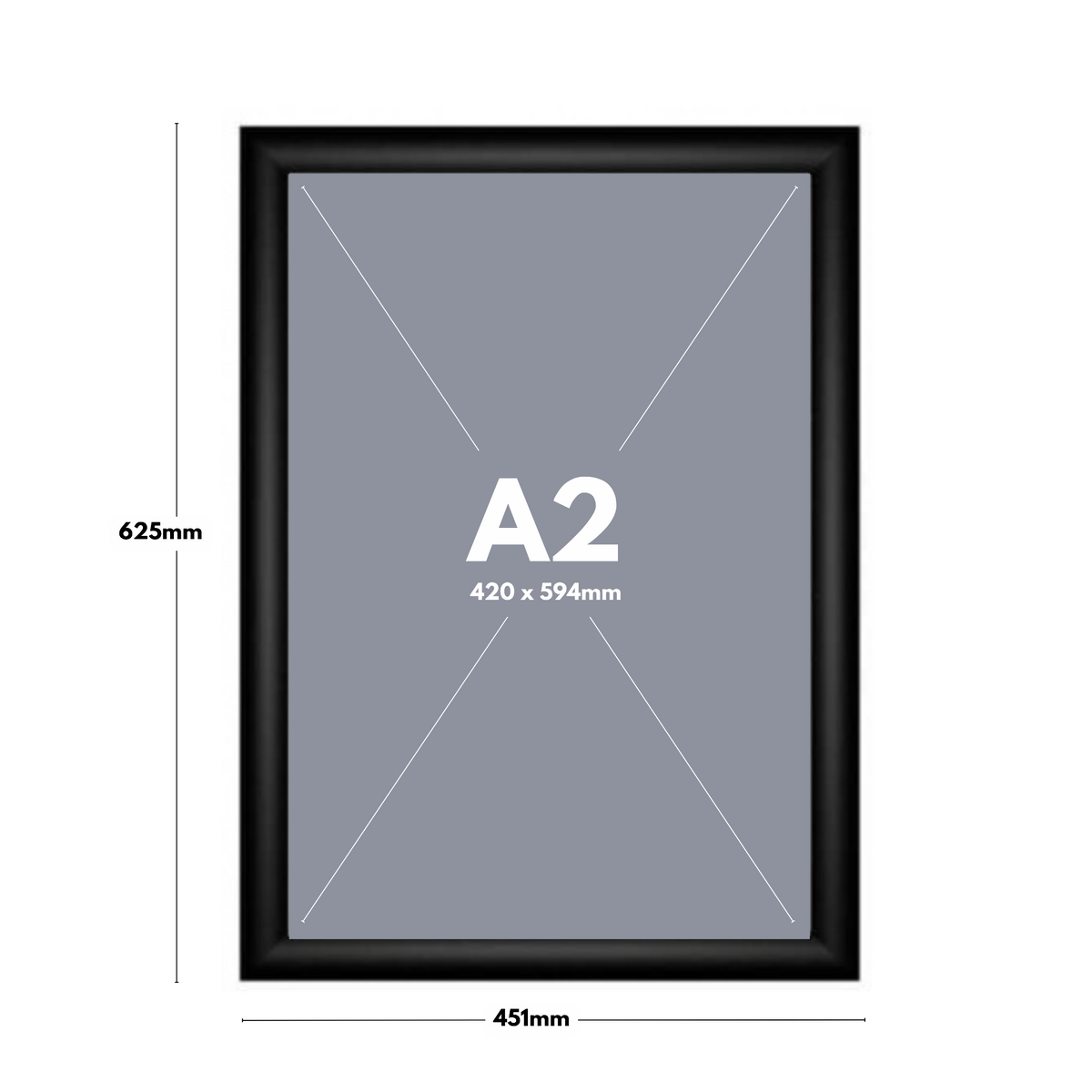 Pack of 10 Black A2 Snap Frames – Poster Display | Displaysense