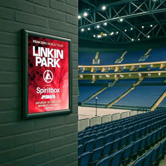 Pack of 10 A4 Black Poster Snap Frame 25mm Mitred Frame With Wall Fixings