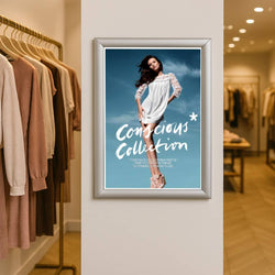 Pack of 10 A4 silver snap frames – 25mm mitred poster holders with wall fixings for notices and promotions