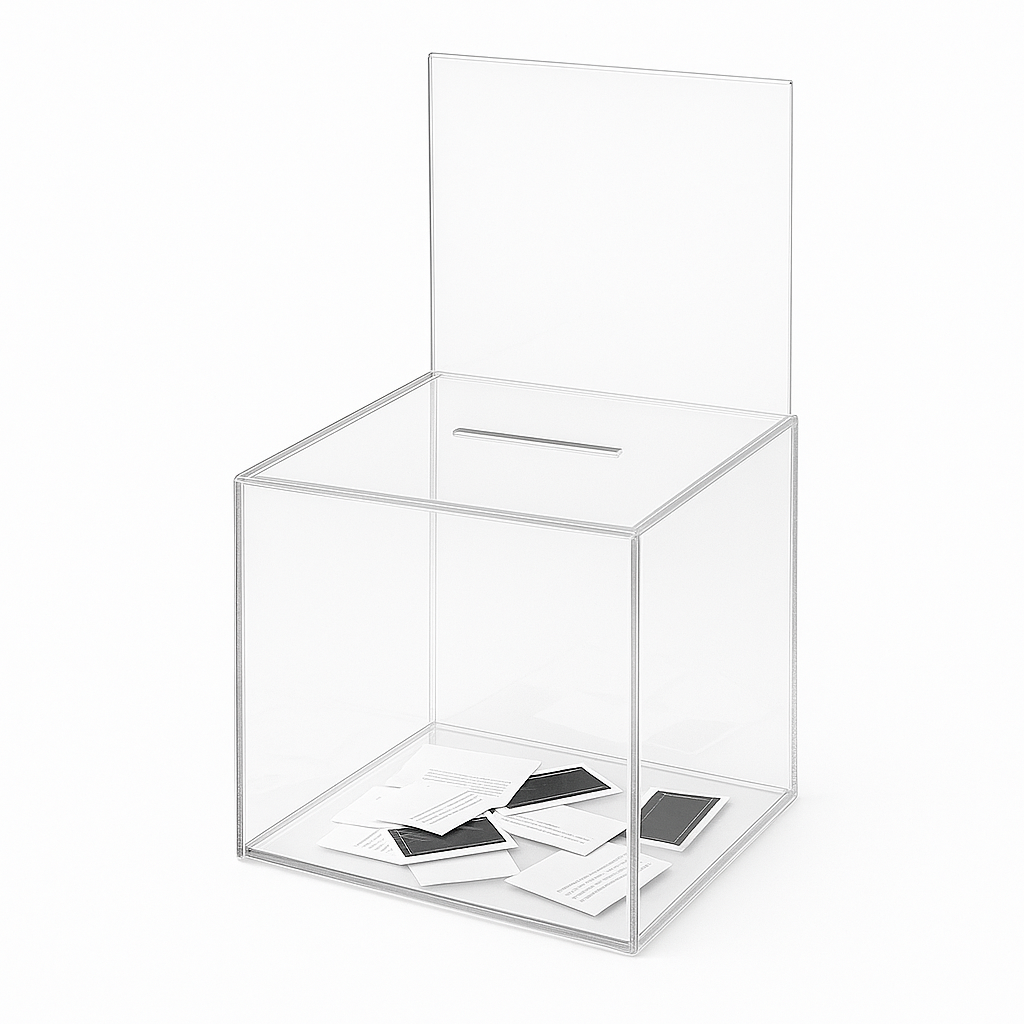 Pack of 2 Medium Clear Acrylic Suggestion Box with Insert