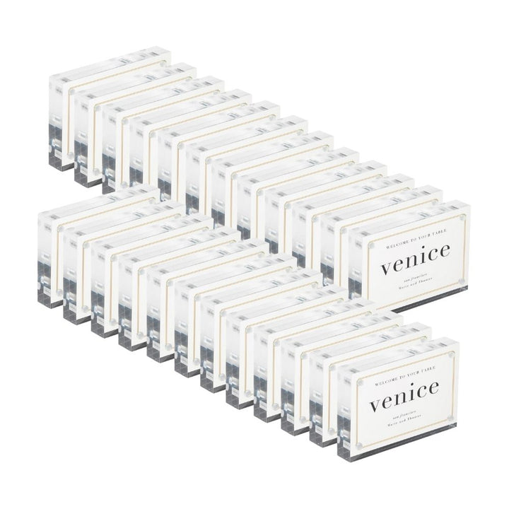 Magnetic acrylic card holders – 24-pack of 15mm display blocks ideal for receptions and exhibitions