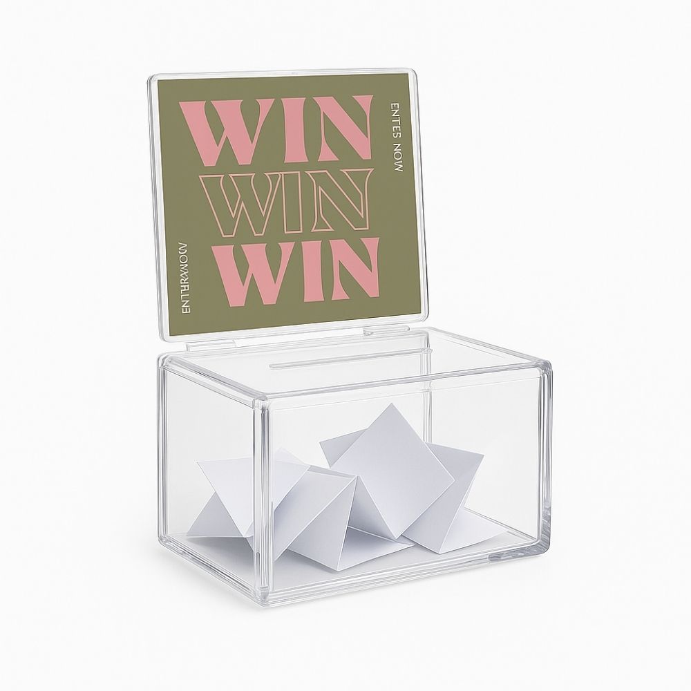 Pack of 6 Small Clear Acrylic Suggestion Box with Insert