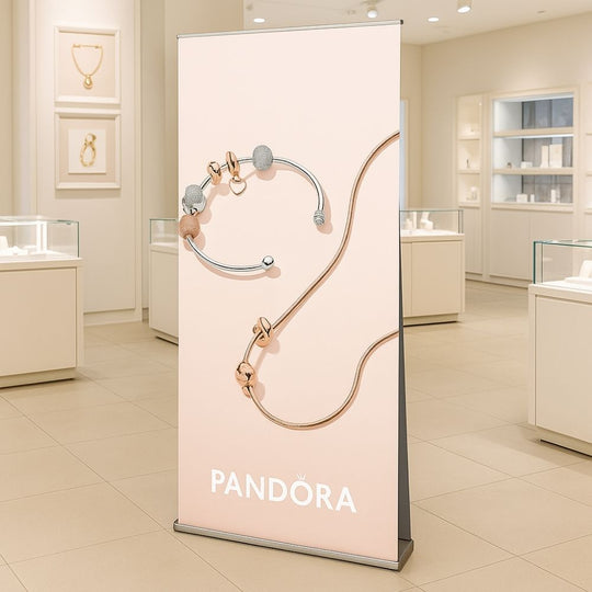 Premium Double Sided Aluminium Front Loading Roller Banner Stand for 2100mm High x 800mm Wide Banners