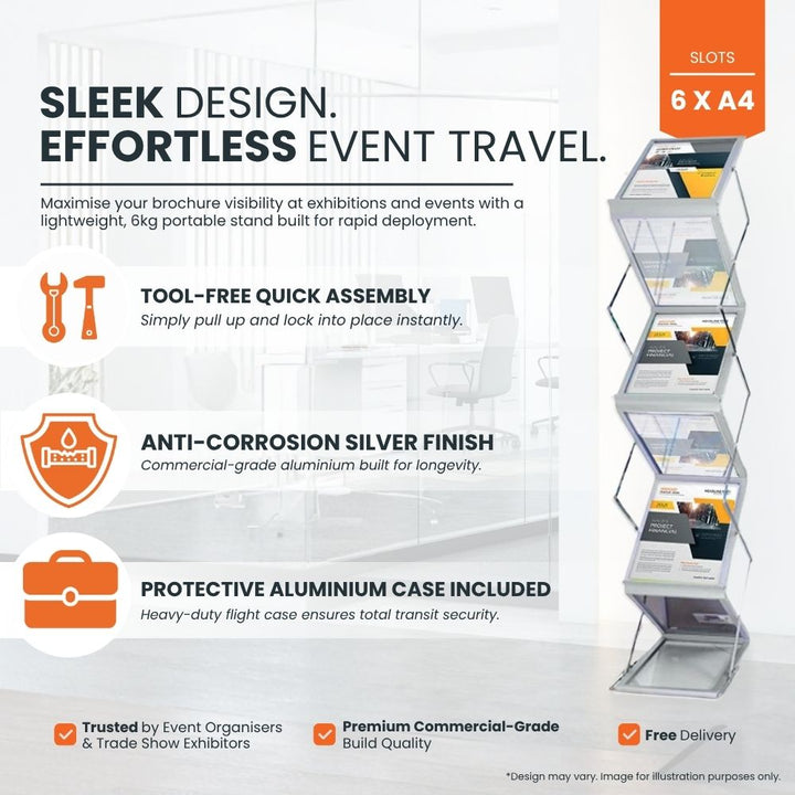 lightweight-folding-brochure-display-stand-with-six-a4-slots-and-aluminium-frame-for-events-and-exhibitions