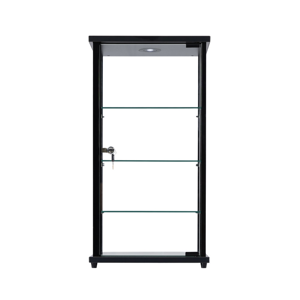 Premium Black Lockable Glass Display Cabinet | Displaysense