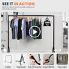 Freestanding black clothes rail – heavy-duty 3ft wide unit with tall frame and 160kg load strength