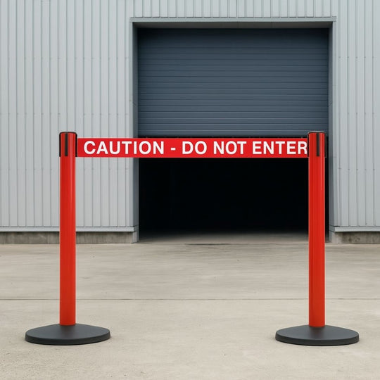 Red Outdoor Safety Retractable Barrier - 3.4m 'Caution Do Not Enter' Belt