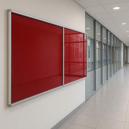Fire Retardant Tamperproof Red Felt Noticeboard - 2400mm x 1200mm