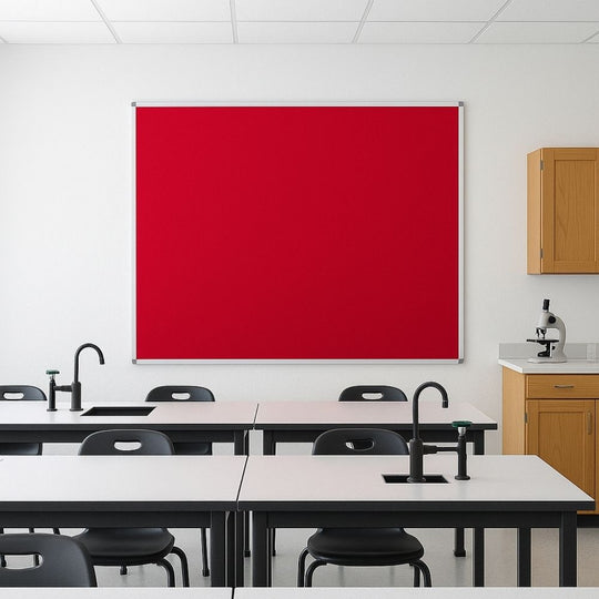 Red Felt Noticeboard with Aluminium Frame - 1500mm x 1200mm
