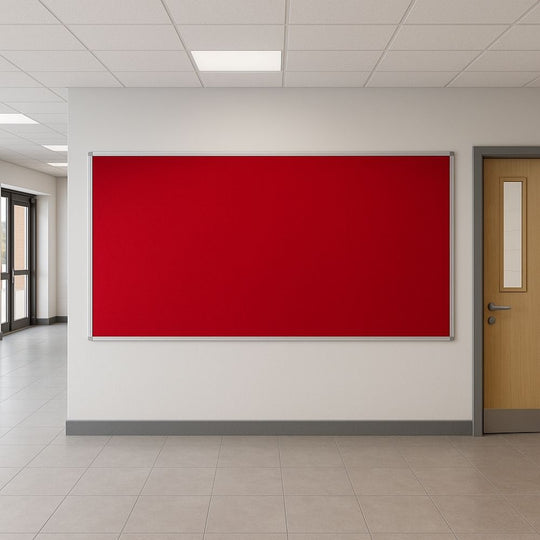 Red Felt Noticeboard with Aluminium Frame - 1800mm x 1200mm