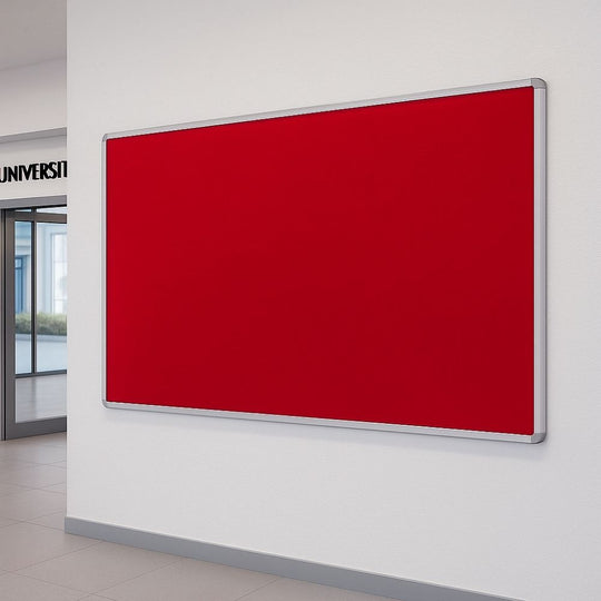 Red Felt Noticeboard - Aluminium Frame 2400 x 1200mm