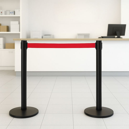 Advance Black Barrier Post - 2.3m Red Belt
