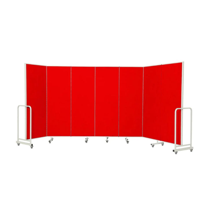 Red Screen Divider Red 7 Panel Acoustic Mobile Display Partition | Displaysense