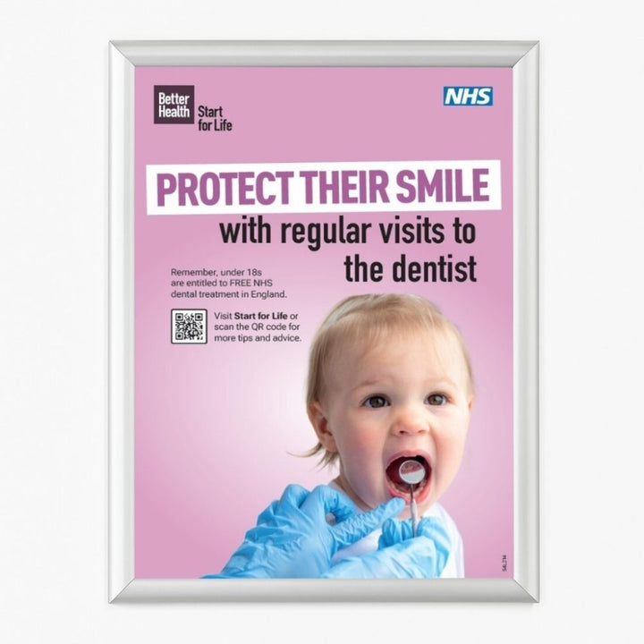 Silver A3 snap frame with 25mm anodised aluminium profile and mitred corners in portrait orientation, with anti-glare PVC cover included.
