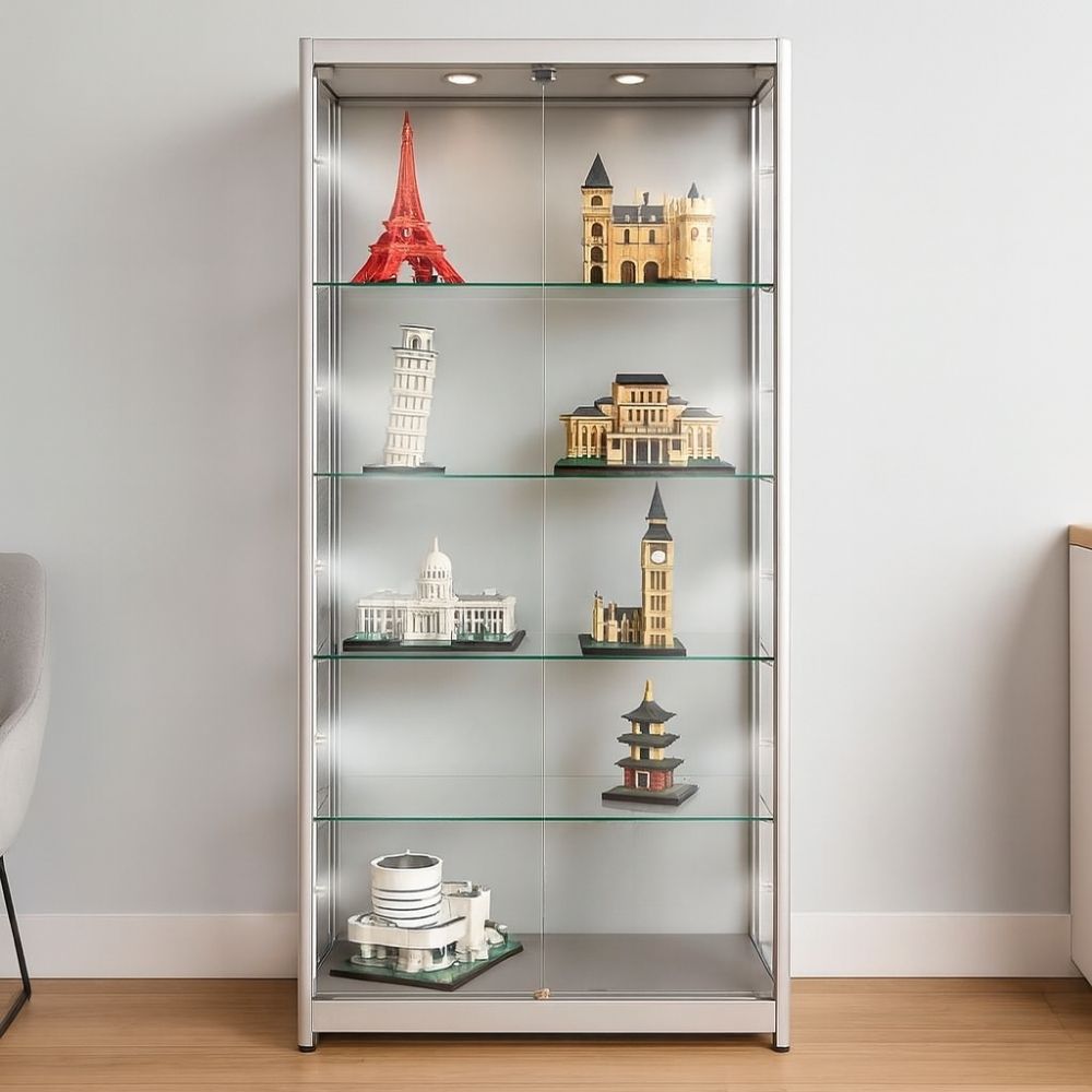 Silver Glass Display Cabinets Silver Aluminium Glass Counter Display