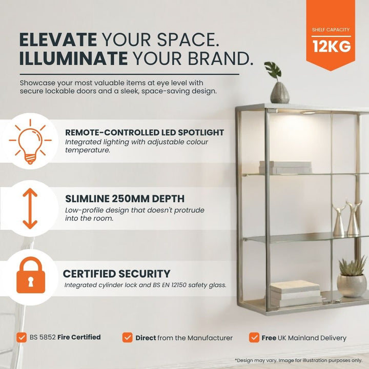 silver-finish-wall-mounted-glass-display-cabinet-with-led-spotlights-adjustable-shelves-and-lockable-door-for-secure-modern-interior-display