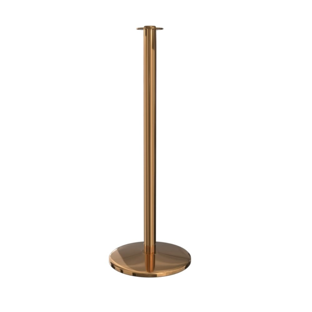 Single gold stanchion post displayed on a white background.