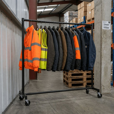 Super Heavy Duty 6ft Black Commercial Grade Steel Clothing Rail With 200kg Load Capacity