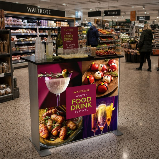 Single Sided Foldable LED Lightbox Counter - 1000mm