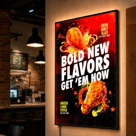 Black Slimline Wall Mounted A1 LED Lightbox