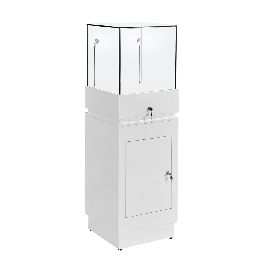 Freestanding Glass Display Cabinets – Lockable & LED | Displaysense ...