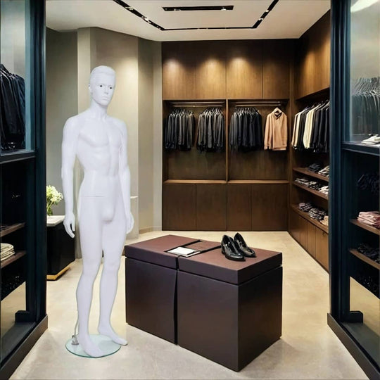 White Stylistic Male Mannequin - Upright
