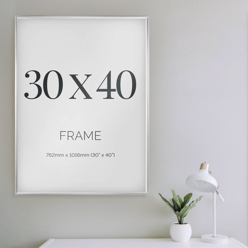 30 x 40 Silver Aluminium Certificate Poster Frame with Plexiglass Fr –  Displaysense