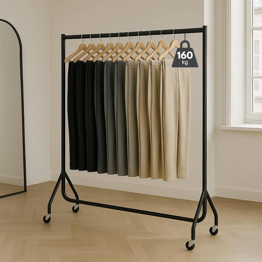 5ft x 5ft Black Heavy Duty Steel Clothes Rail Displaysense