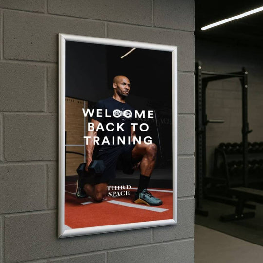 Pack of 5 A0 Silver Poster Snap Frame 25mm Mitred Frame With Wall Fixings