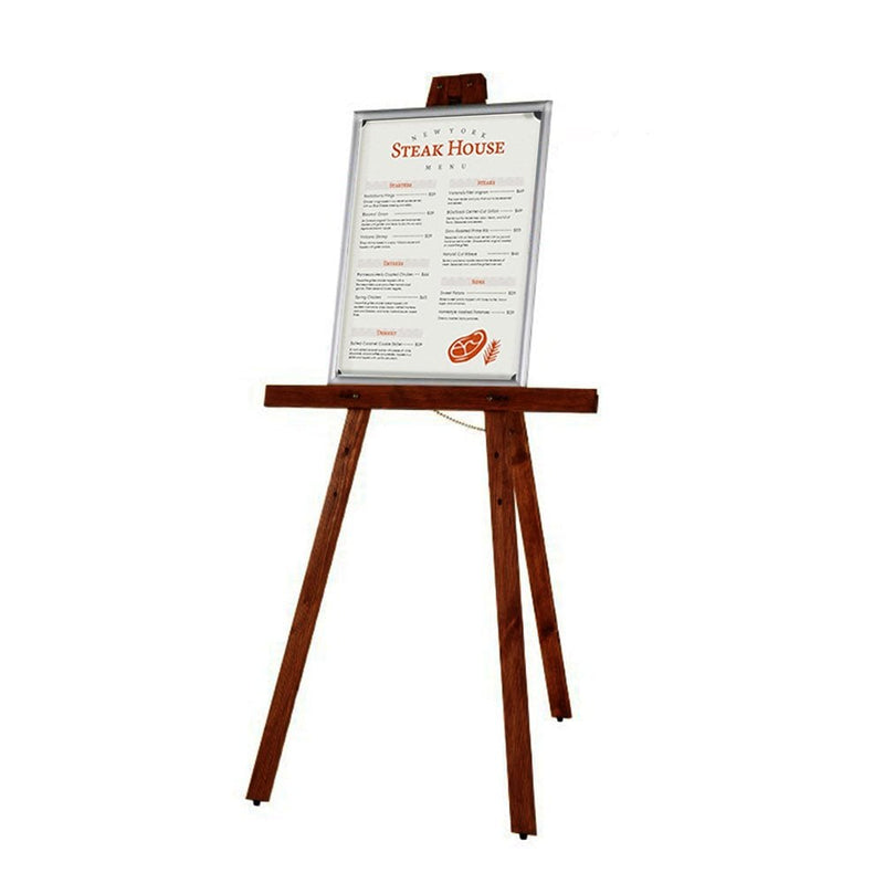 Height Adjustable Dark Wood Finish Easel FSC Approved for Chalkboards and Snap Frames - 1595mm High x 595mm Wide