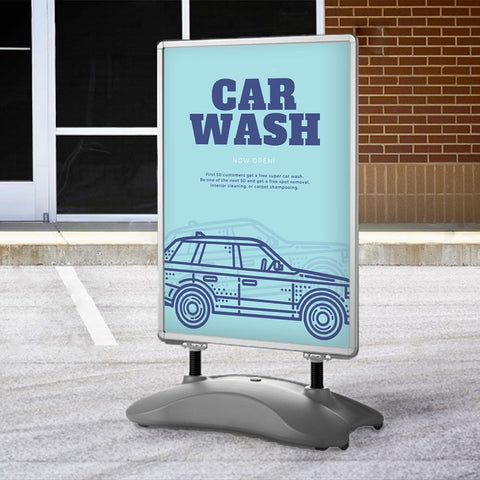 Budget A0 Silver Wind Resistant Poster Heavy Duty Water Base Pavement Sign With Snap Frame Double Sided