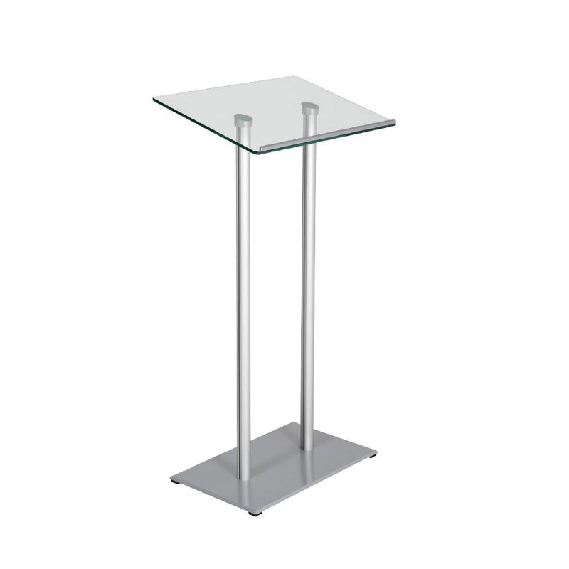 Glass and Aluminium Floor Standing Lectern Podium 600mm Wide x 1115mm High