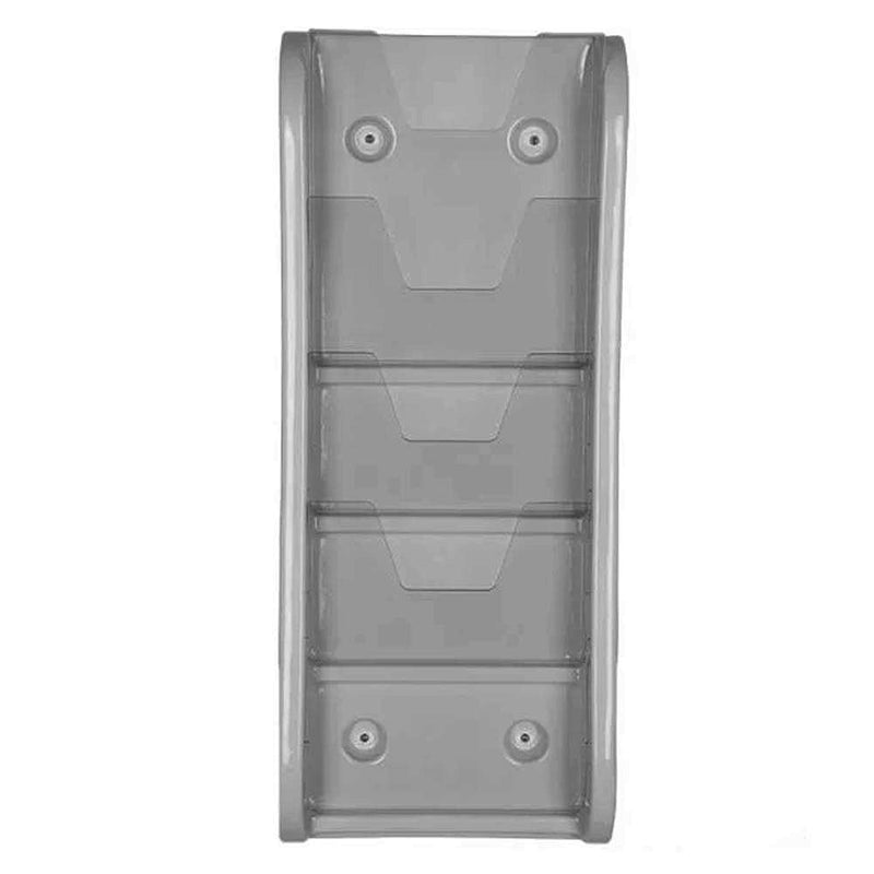 Grey 4 Pocket A5 Leaflet Holder - Wall Mounted