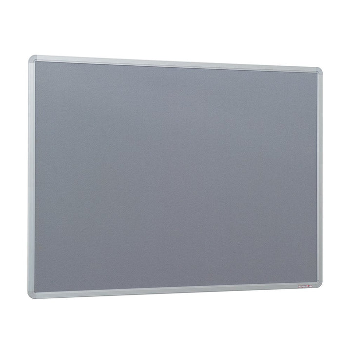 Aluminium framed grey felt pinboard – 1500 x 1200mm large noticeboard for internal communication in professional settings  