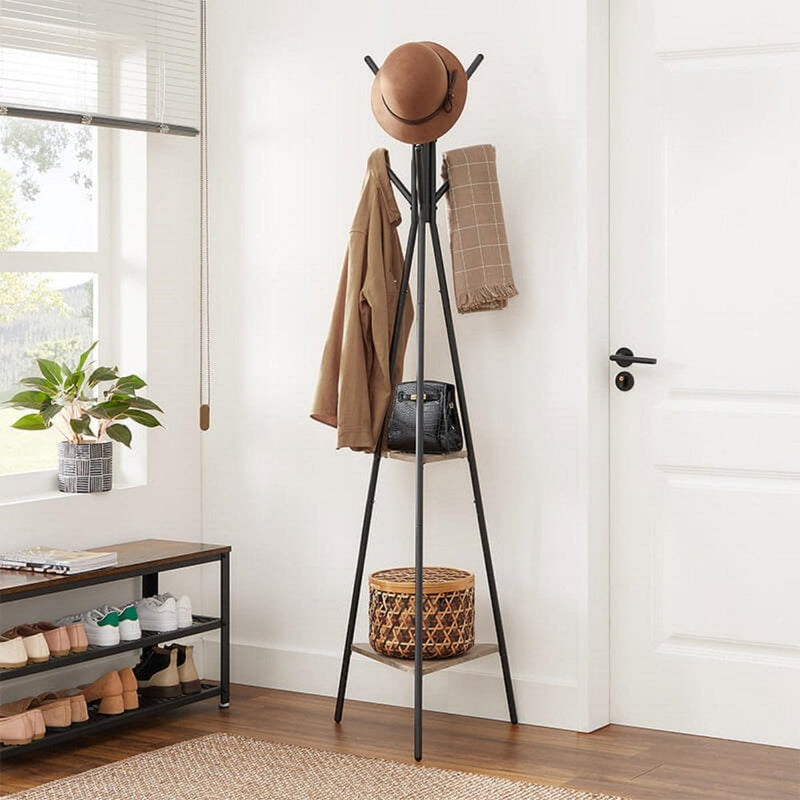 Industrial Style Coat Stand with Shelves
