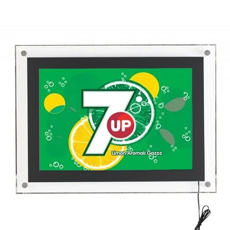 A1 LED Wall Mounted Stand Off Acrylic Poster Frame - Black