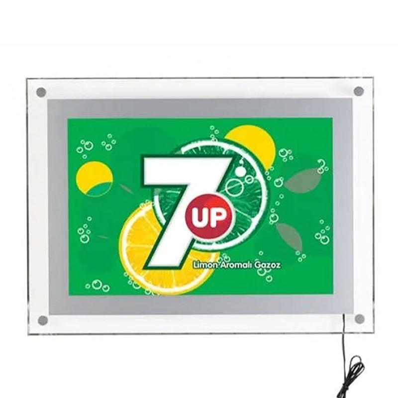 A1 LED Wall Mounted Stand Off Acrylic Poster Frame - Silver