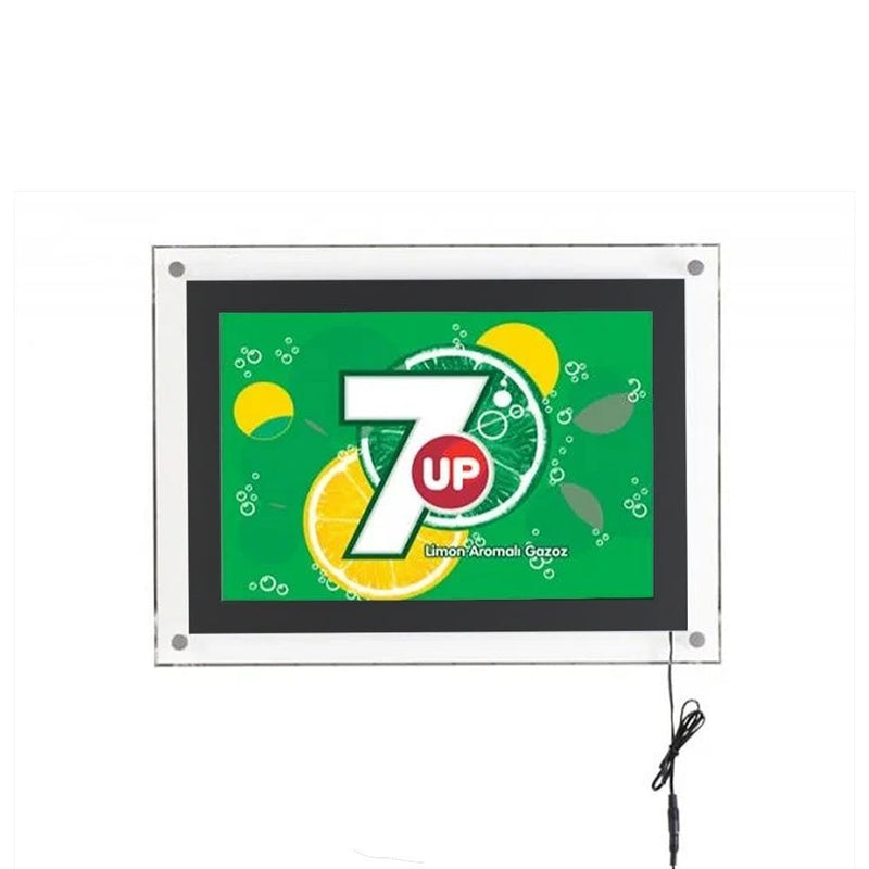 A3 LED Wall Mounted Stand Off Acrylic Poster Frame - Black