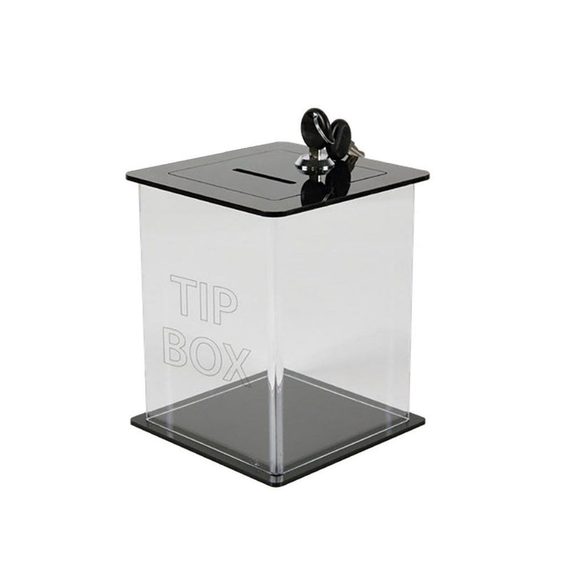 Small Clear Acrylic Lockable Tip Box - 130 x 130 x 172mm