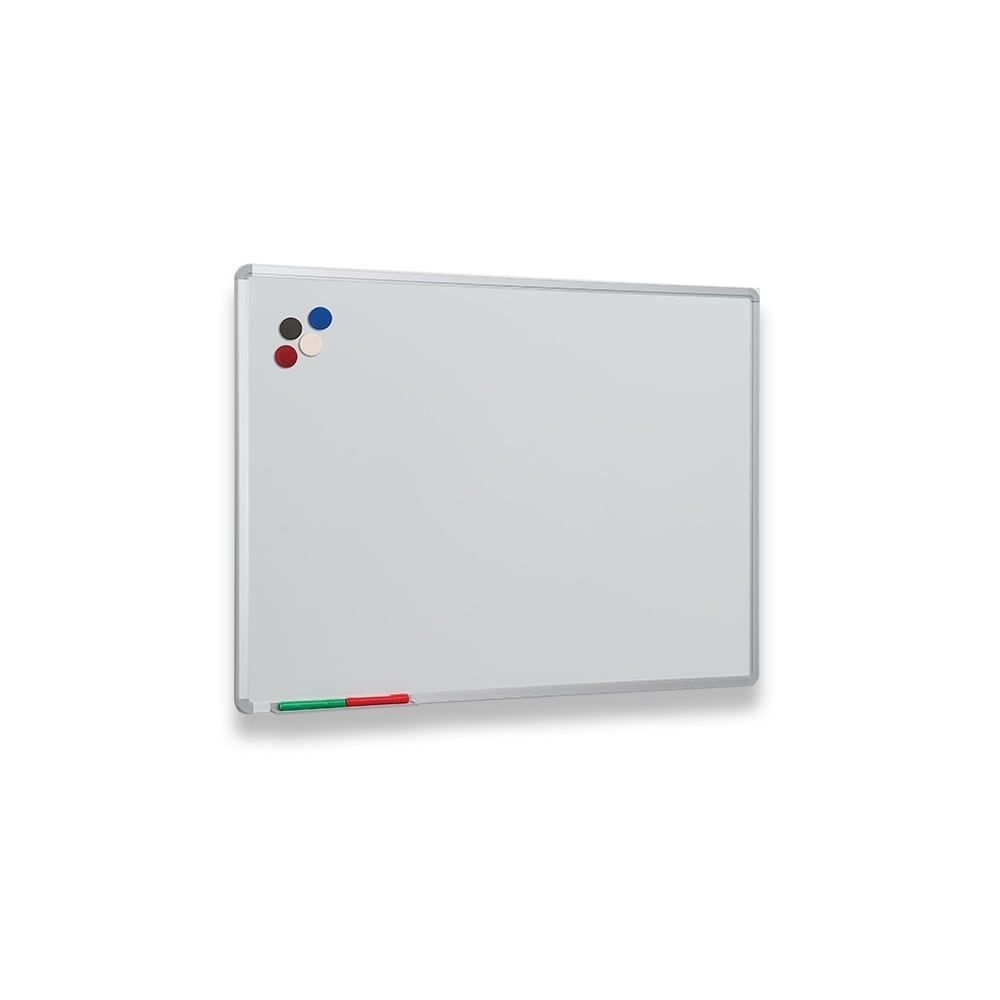 Magnetic Anodised Aluminium 'VES' Steel Dry Wipe Whiteboard - 2400mm Wide x 1200mm High