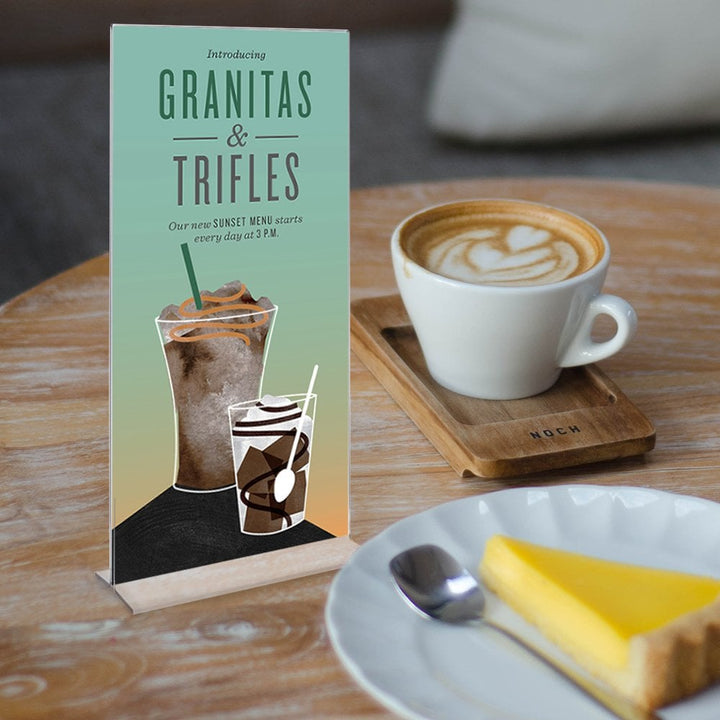 12-pack of double-sided DL brochure holders – portrait display stands for leaflets or flyers