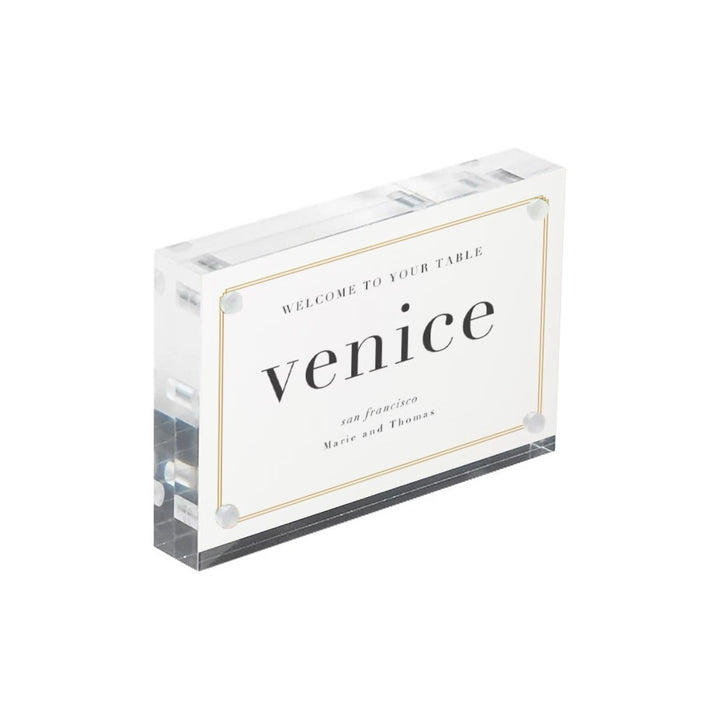 Clear acrylic business card display blocks with magnets – pack of 24 freestanding 15mm blocks