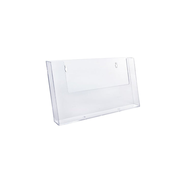 Pack of 6 stylish A4 landscape brochure holders for wall mounting, perfect for creating an organised display.