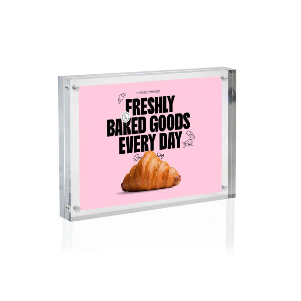 A set of 6 A6 magnetic acrylic blocks, each 15mm thick, perfect for securely holding and showcasing items.