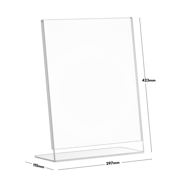 6-pack A3 acrylic literature holders – portrait desktop display units for marketing materials