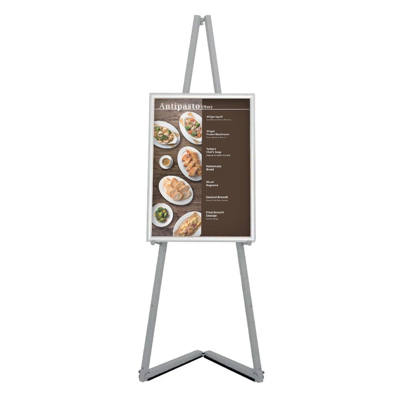 Height Adjustable Silver Metal Easel for Chalkboards and Snap Frames - 1500mm High x 536mm Wide